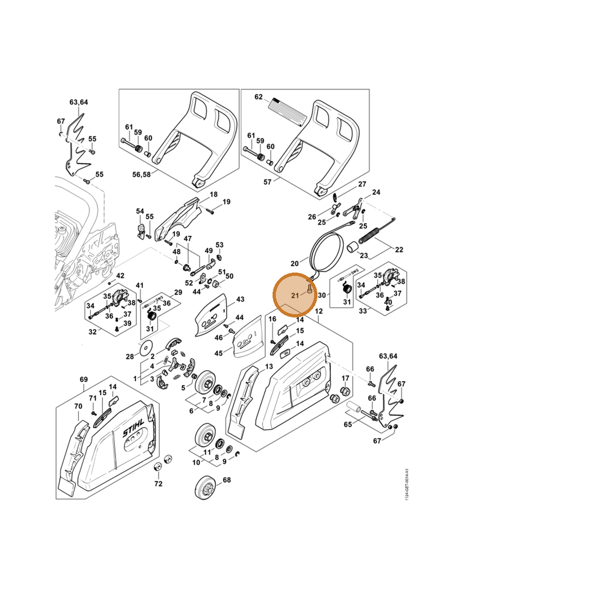 STIHL part 9022-346-0658 — IPL diagram snippet (6x zoom, amber highlight)