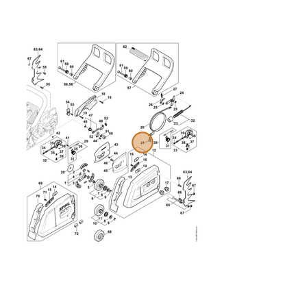 STIHL part 9022-346-0658 — IPL diagram snippet (6x zoom, amber highlight)