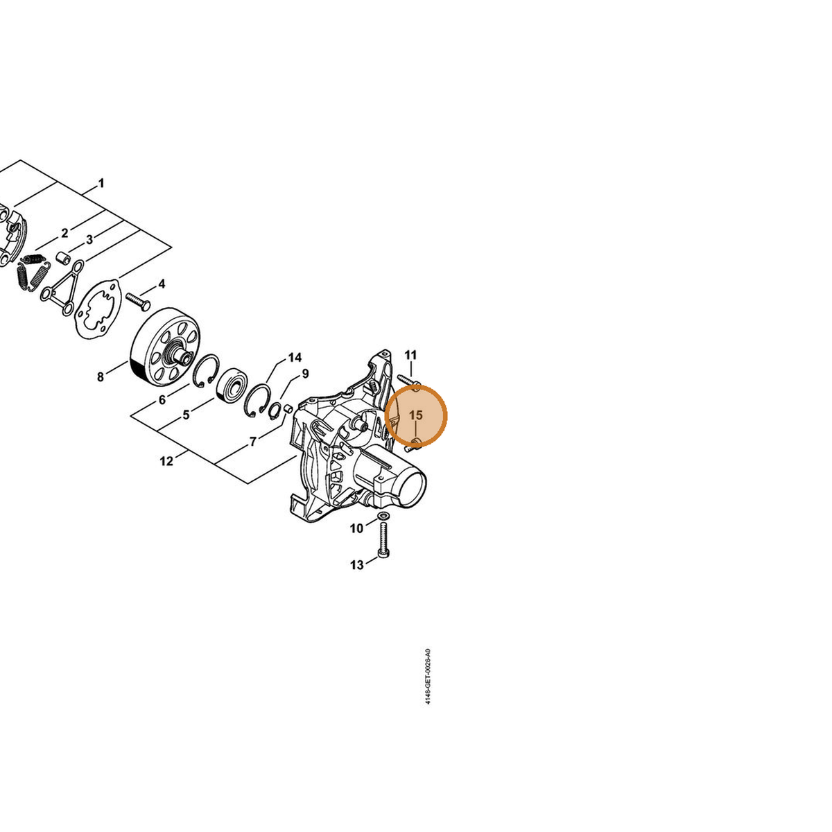 STIHL part 9022-346-1260 — IPL diagram snippet (6x zoom, amber highlight)