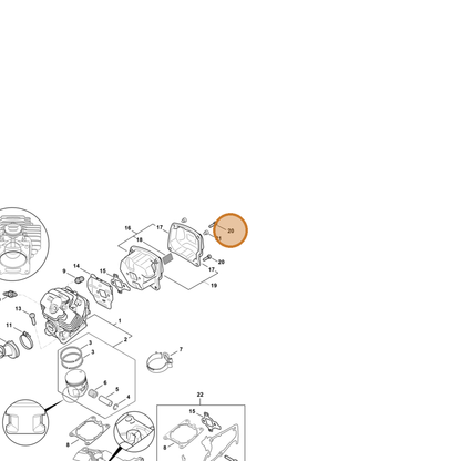 STIHL part 9022-371-1053 — IPL diagram snippet (6x zoom, amber highlight)