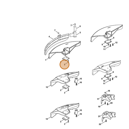 STIHL part 9022-373-1025 — IPL diagram snippet (6x zoom, amber highlight)