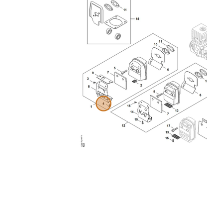 STIHL part 9022-421-0930 — IPL diagram snippet (6x zoom, amber highlight)