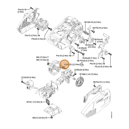 STIHL part 9022-500-1050 — IPL diagram snippet (6x zoom, amber highlight)