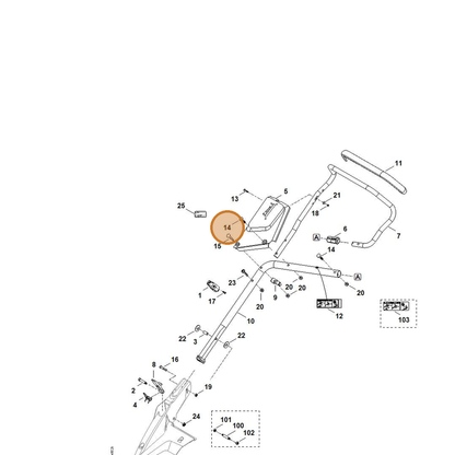 STIHL part 9027-068-1930 — IPL diagram snippet (6x zoom, amber highlight)