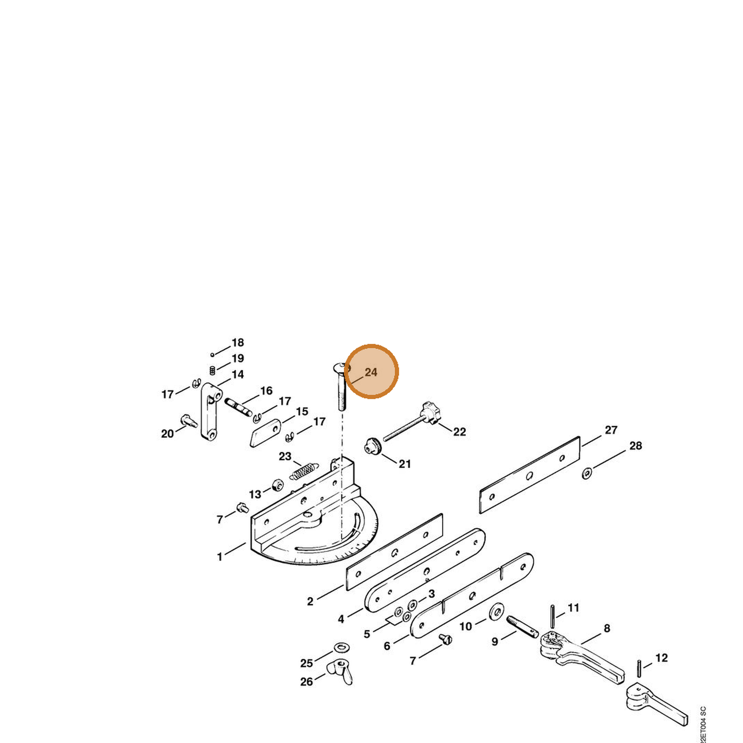 STIHL part 9027-068-1970 — IPL diagram snippet (6x zoom, amber highlight)