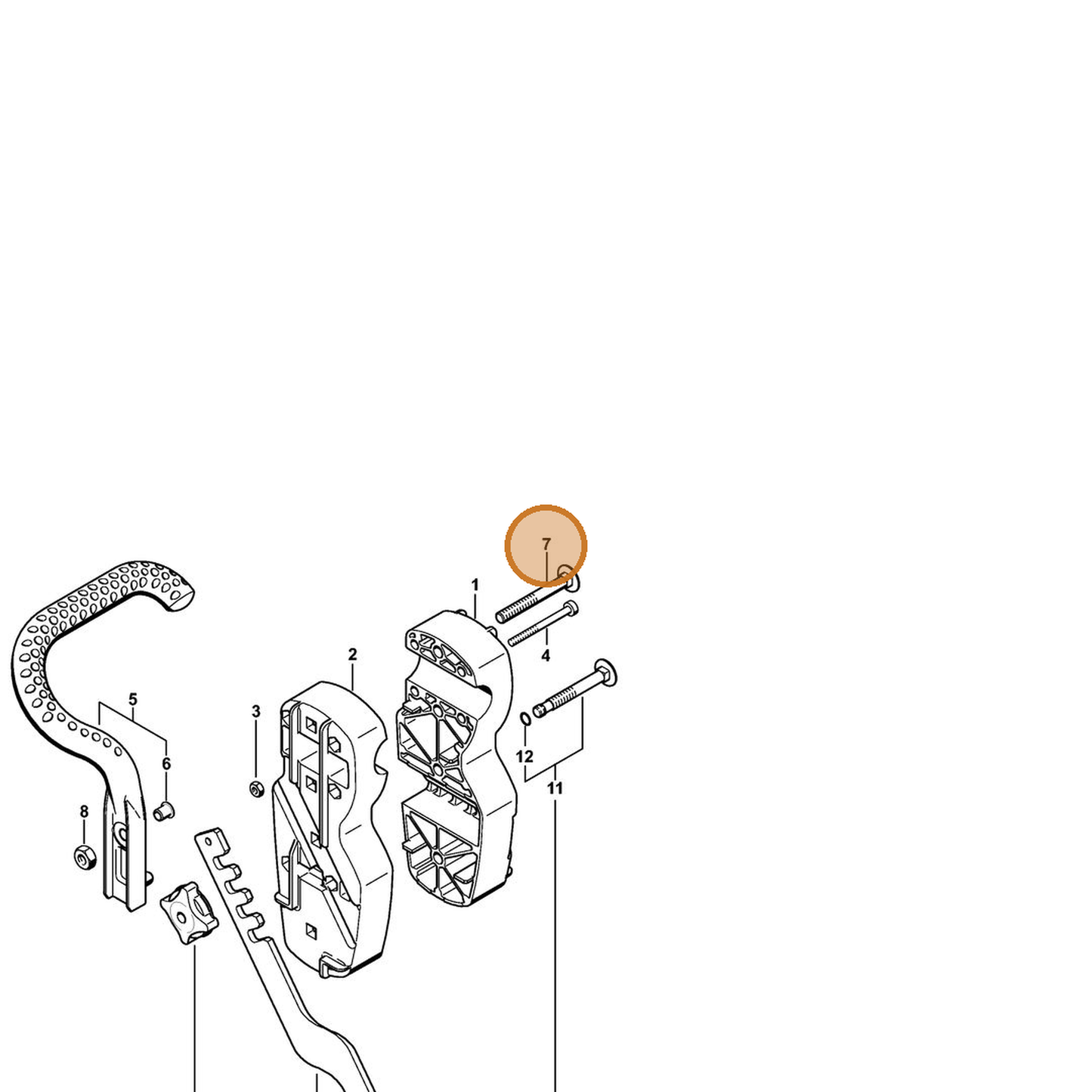 STIHL part 9027-069-2030 — IPL diagram snippet (6x zoom, amber highlight)