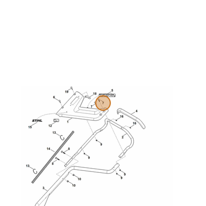 STIHL part 9027-318-1430 — IPL diagram snippet (6x zoom, amber highlight)