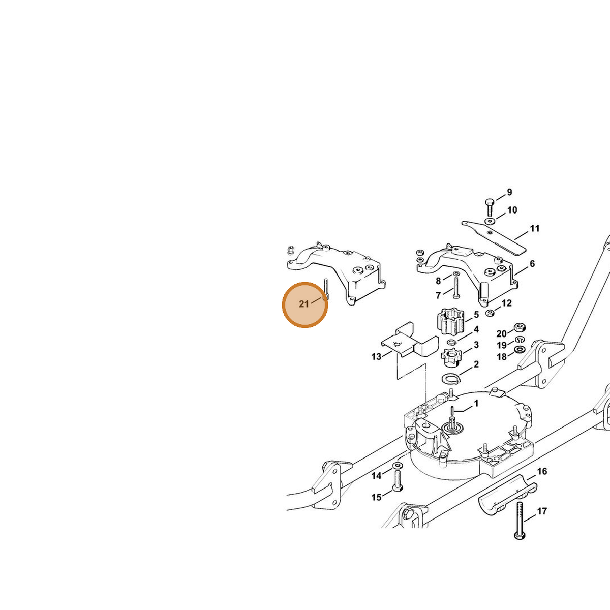 STIHL part 9033-346-1400 — IPL diagram snippet (6x zoom, amber highlight)