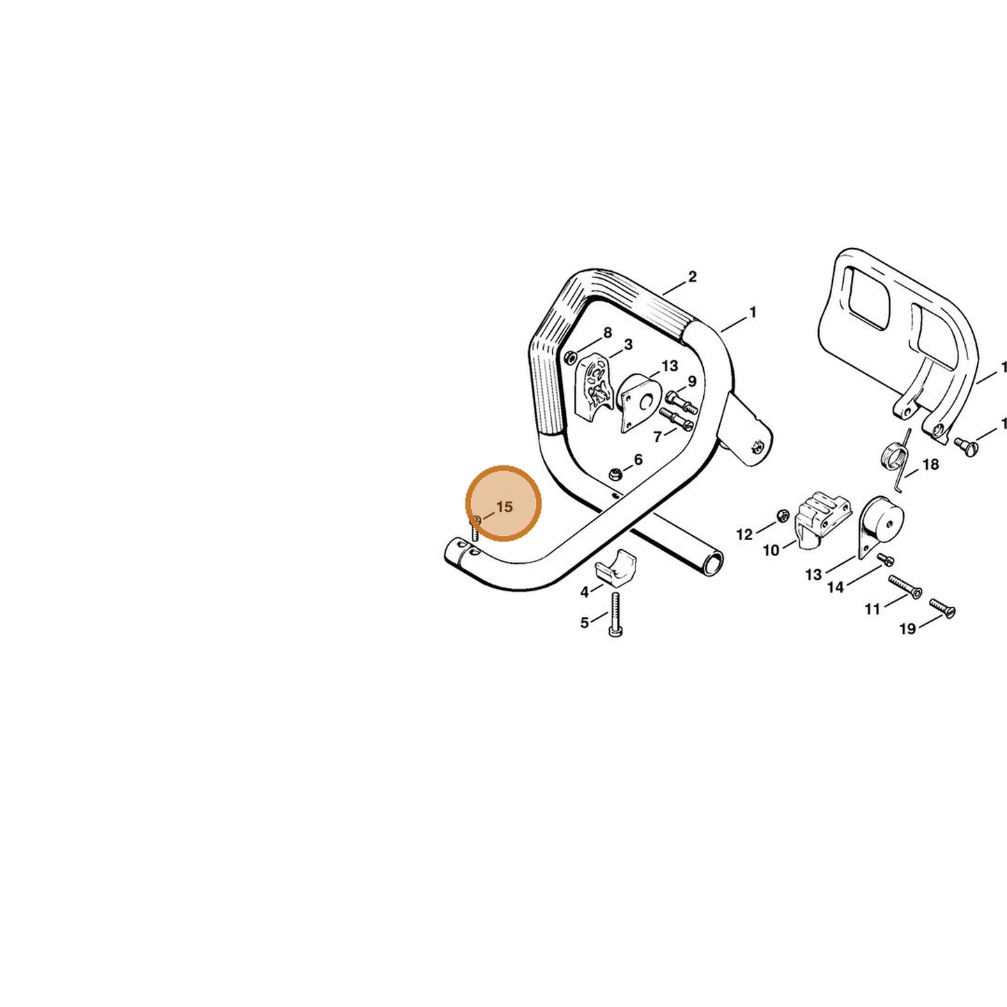 STIHL part 9036-341-1020 — IPL diagram snippet (6x zoom, amber highlight)