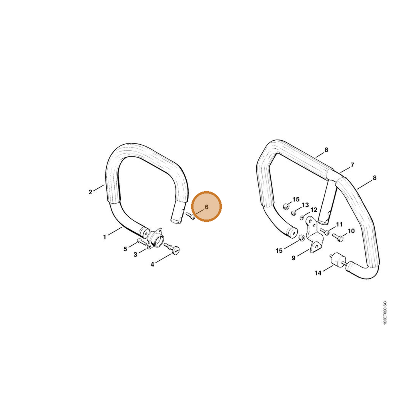 STIHL part 9036-341-1050 — IPL diagram snippet (6x zoom, amber highlight)