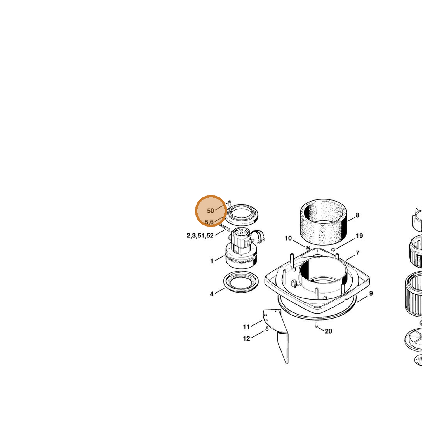 STIHL part 9039-488-3110 — IPL diagram snippet (6x zoom, amber highlight)