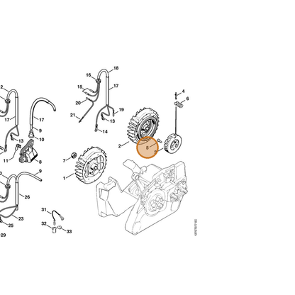 STIHL part 9041-216-0540 — IPL diagram snippet (6x zoom, amber highlight)