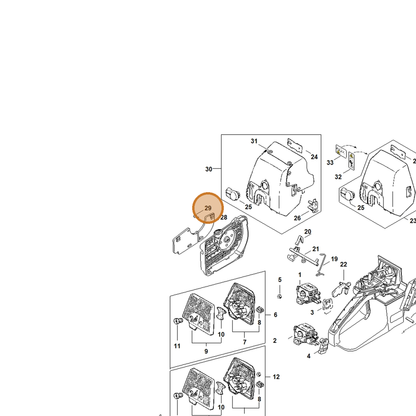 STIHL part 9041-216-0650 — IPL diagram snippet (6x zoom, amber highlight)