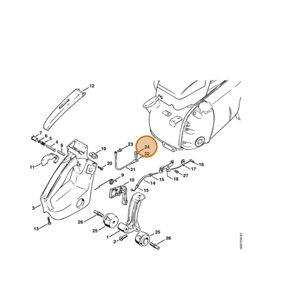 STIHL part 9041-216-1260 — IPL diagram snippet (6x zoom, amber highlight)