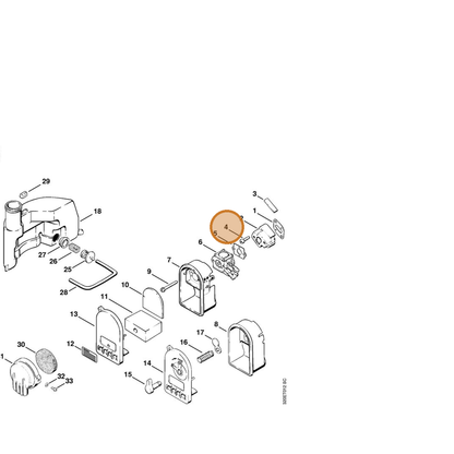 STIHL part 9045-319-1050 — IPL diagram snippet (6x zoom, amber highlight)