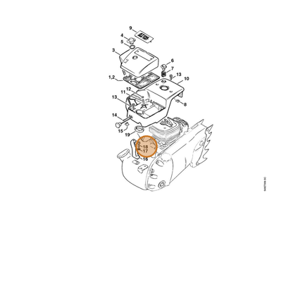 STIHL part 9045-319-1320 — IPL diagram snippet (6x zoom, amber highlight)