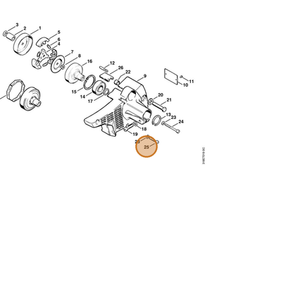 STIHL part 9045-319-1370 — IPL diagram snippet (6x zoom, amber highlight)