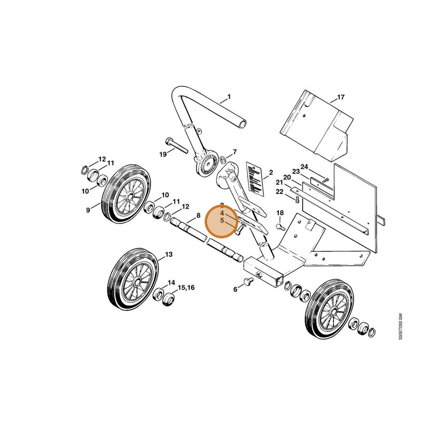 STIHL part 9045-319-1800 — IPL diagram snippet (6x zoom, amber highlight)