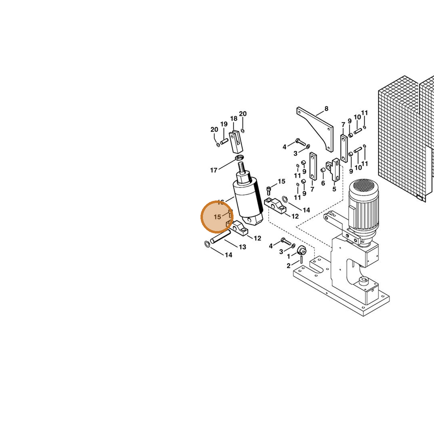 STIHL part 9045-319-2390 — IPL diagram snippet (6x zoom, amber highlight)