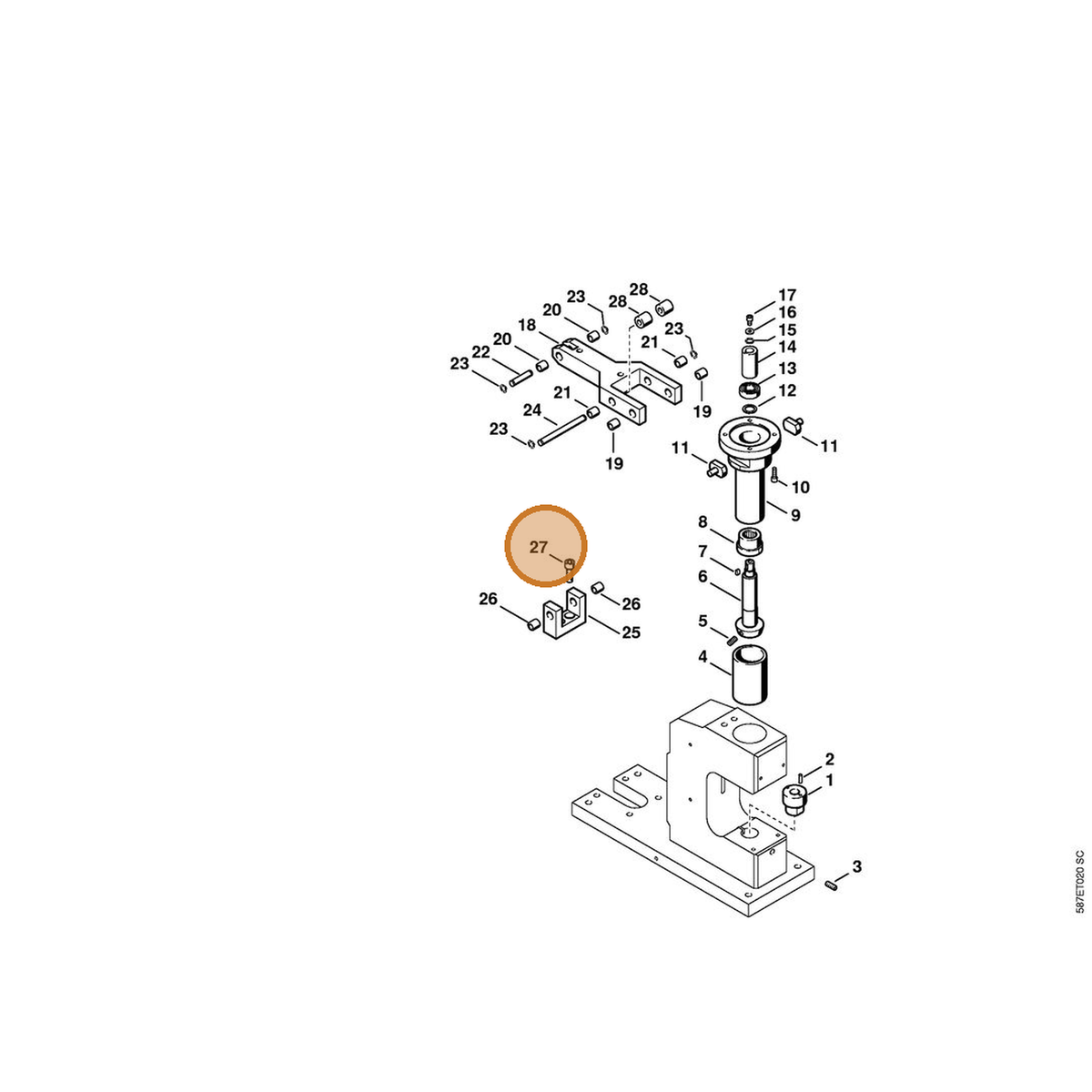 STIHL part 9045-319-2410 — IPL diagram snippet (6x zoom, amber highlight)