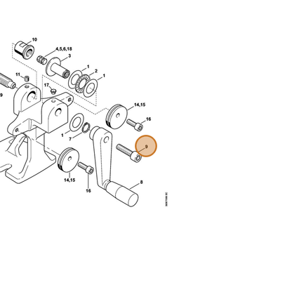 STIHL part 9045-319-9015 — IPL diagram snippet (6x zoom, amber highlight)