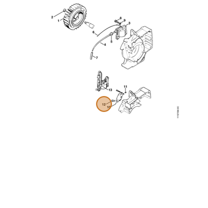 STIHL part 9045-371-0960 — IPL diagram snippet (6x zoom, amber highlight)