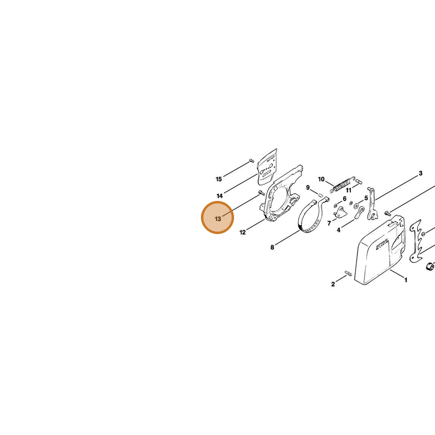 STIHL part 9048-319-0660 — IPL diagram snippet (6x zoom, amber highlight)