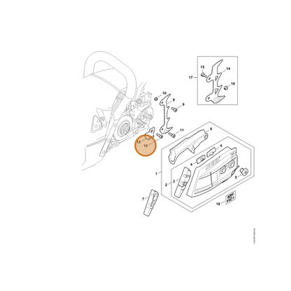 STIHL part 9061-373-0982 — IPL diagram snippet (6x zoom, amber highlight)