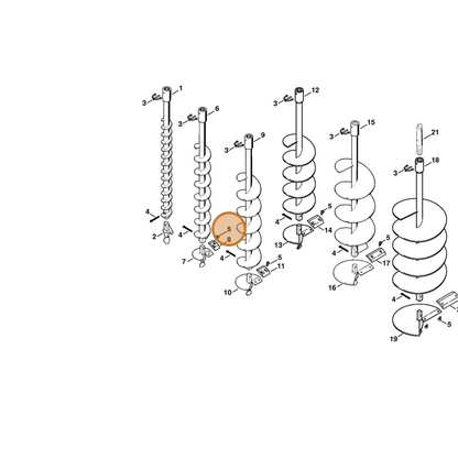 STIHL part 9064-346-1278 — IPL diagram snippet (6x zoom, amber highlight)