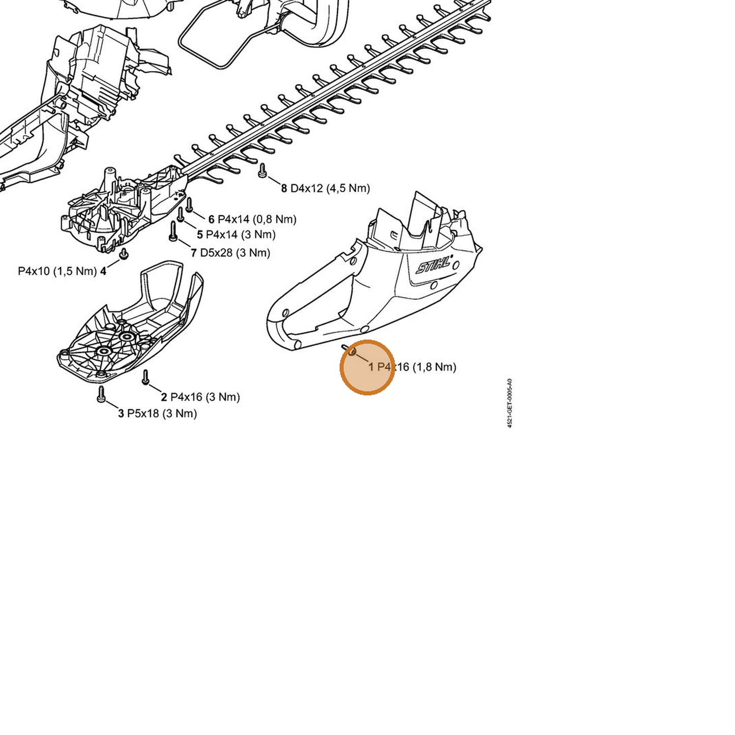 STIHL part 9074-477-3025 — IPL diagram snippet (6x zoom, amber highlight)