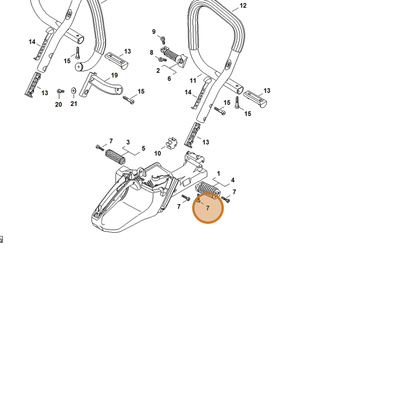 STIHL part 9074-477-4135 — IPL diagram snippet (6x zoom, amber highlight)