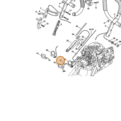 STIHL part 9074-478-2440 — IPL diagram snippet (6x zoom, amber highlight)