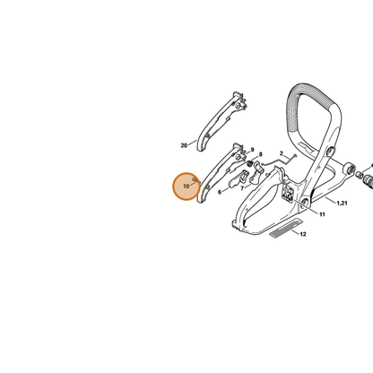 STIHL part 9074-478-3075 — IPL diagram snippet (6x zoom, amber highlight)