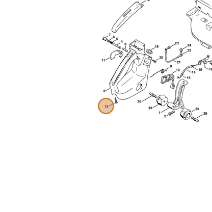 STIHL part 9074-478-3076 — IPL diagram snippet (6x zoom, amber highlight)