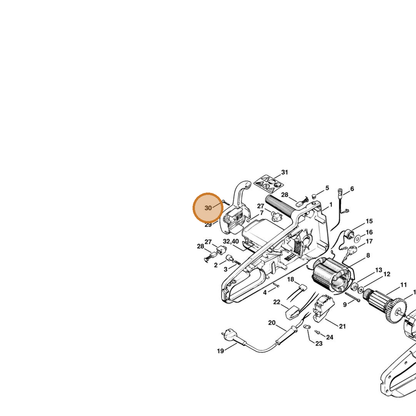 STIHL part 9074-478-3475 — IPL diagram snippet (6x zoom, amber highlight)