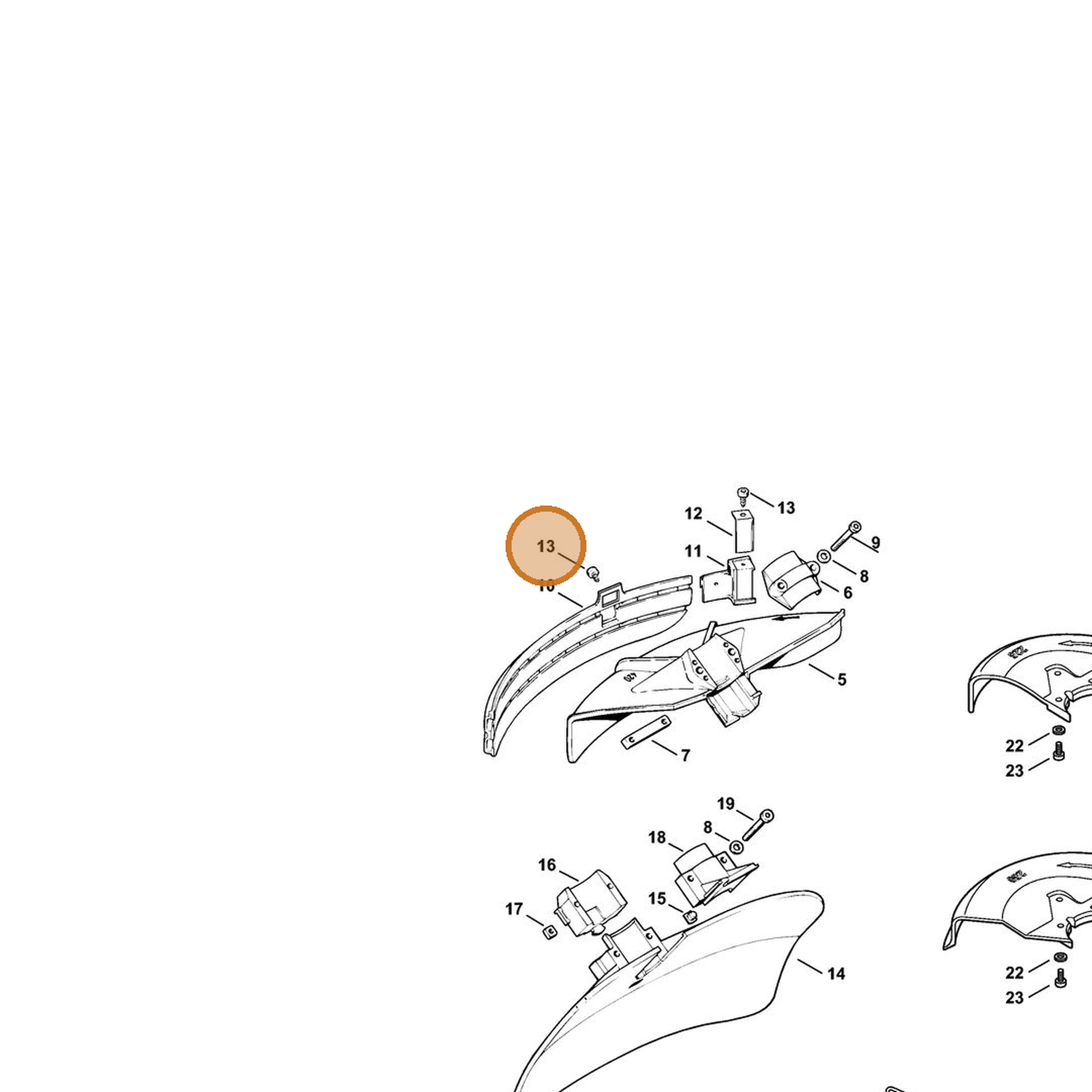 STIHL part 9074-478-4125 — IPL diagram snippet (6x zoom, amber highlight)