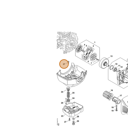 STIHL part 9074-478-4420 — IPL diagram snippet (6x zoom, amber highlight)
