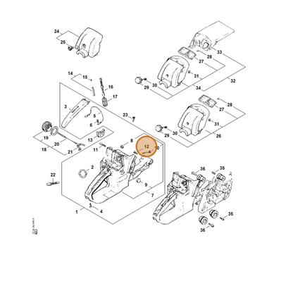 STIHL part 9074-478-4425 — IPL diagram snippet (6x zoom, amber highlight)