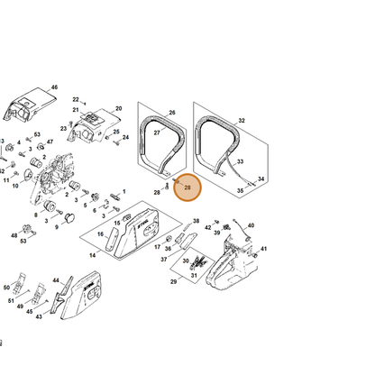 STIHL part 9074-478-4435 — IPL diagram snippet (6x zoom, amber highlight)