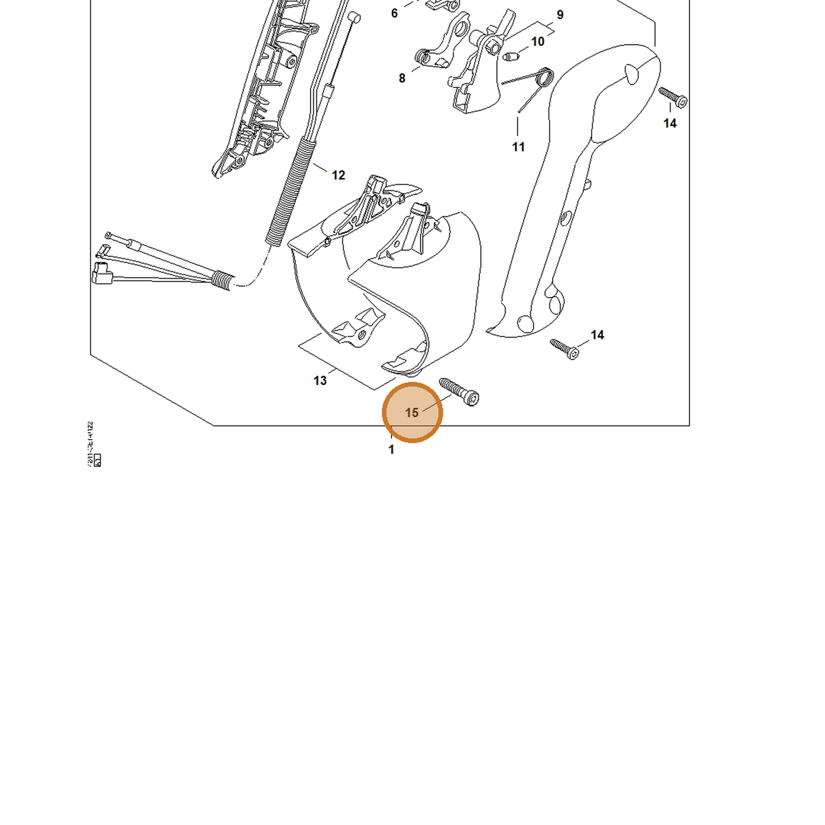 STIHL part 9074-478-4547 — IPL diagram snippet (6x zoom, amber highlight)