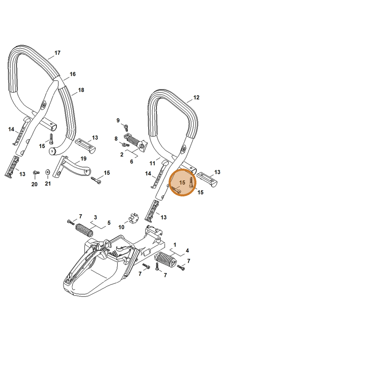 STIHL part 9074-478-4655 — IPL diagram snippet (6x zoom, amber highlight)