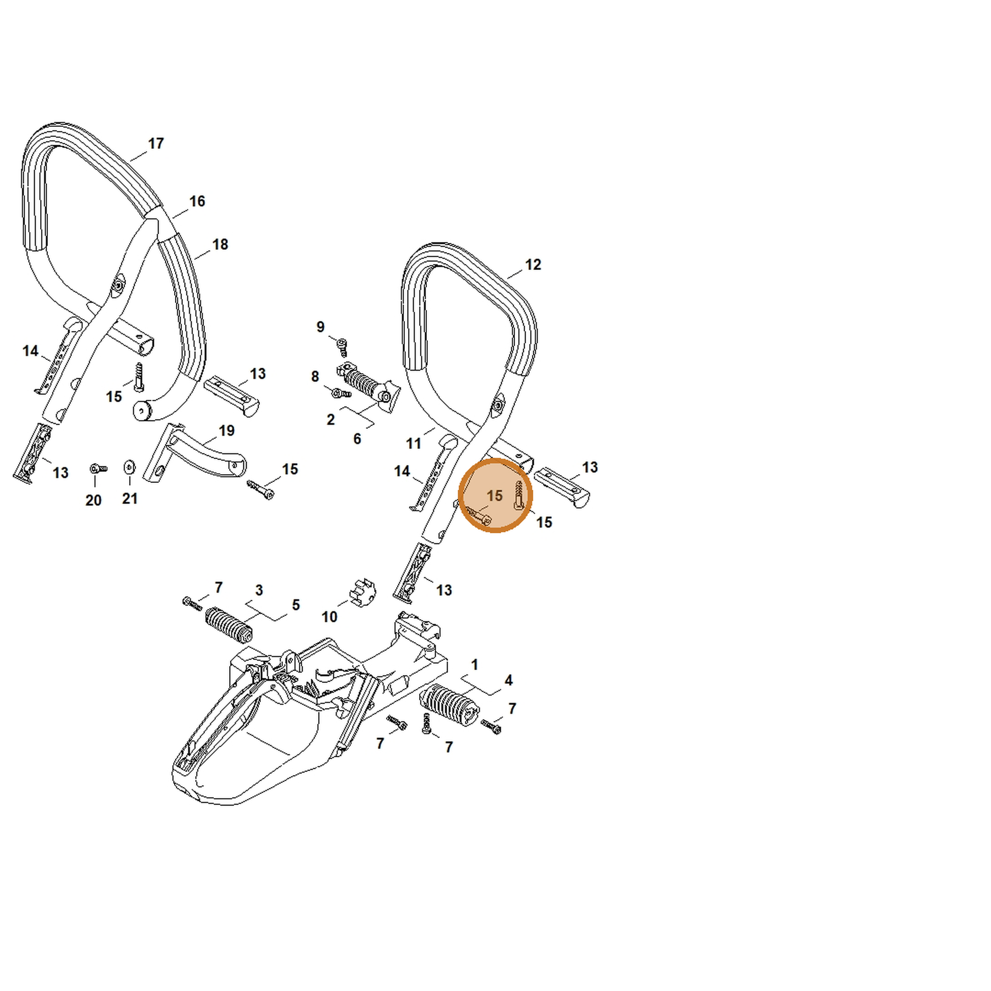 STIHL part 9074-478-4655 — IPL diagram snippet (6x zoom, amber highlight)