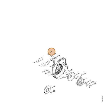 STIHL part 9074-478-4675 — IPL diagram snippet (6x zoom, amber highlight)