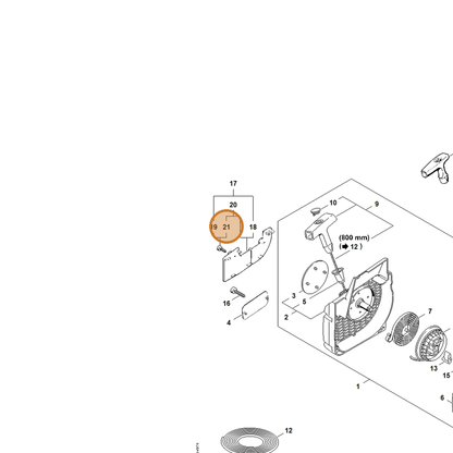 STIHL part 9075-478-2995 — IPL diagram snippet (6x zoom, amber highlight)