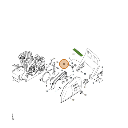 STIHL part 9075-478-4165 — IPL diagram snippet (6x zoom, amber highlight)