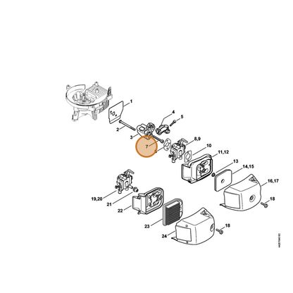 STIHL part 9075-478-4190 — IPL diagram snippet (6x zoom, amber highlight)