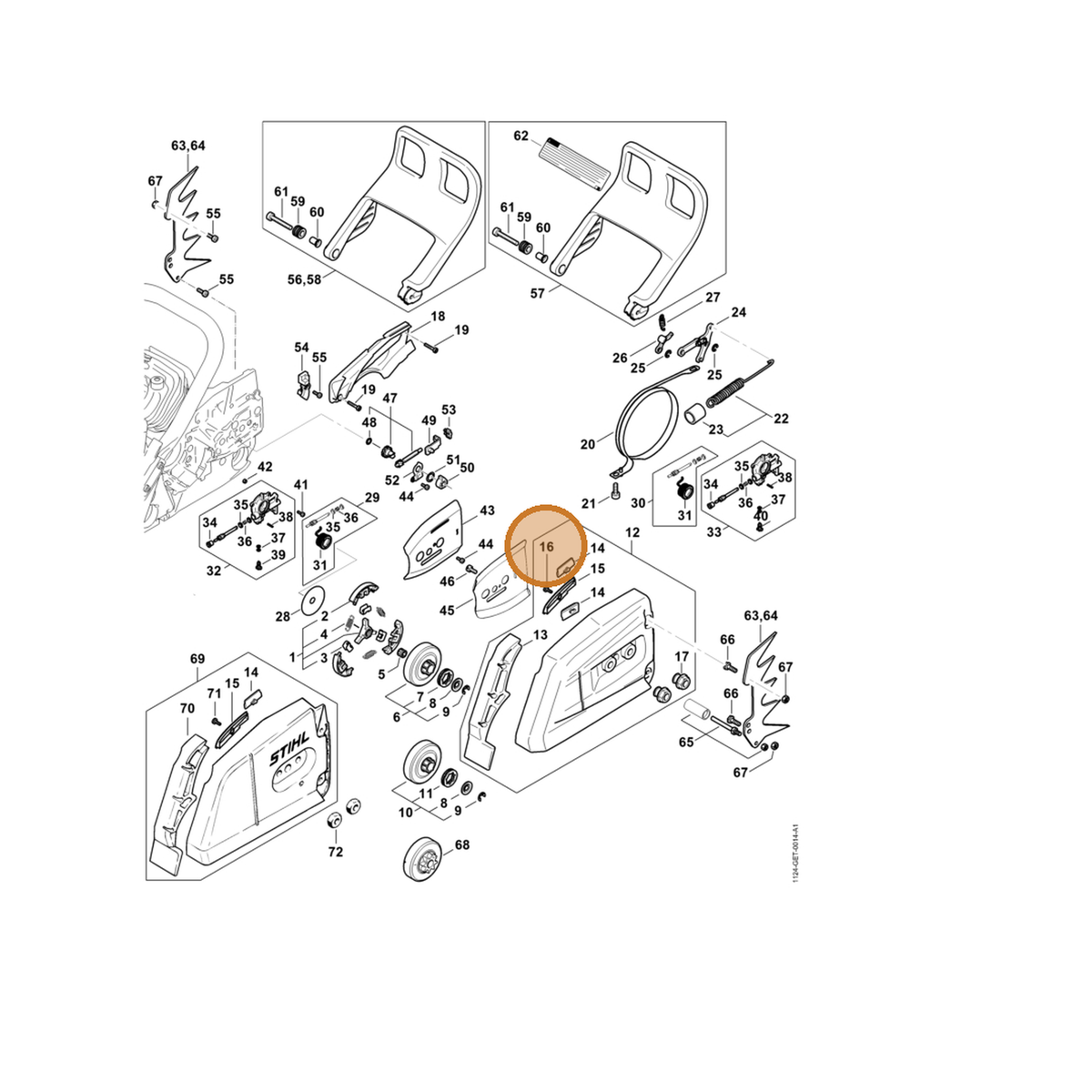 STIHL part 9076-478-2965 — IPL diagram snippet (6x zoom, amber highlight)