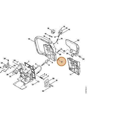STIHL part 9079-319-1010 — IPL diagram snippet (6x zoom, amber highlight)