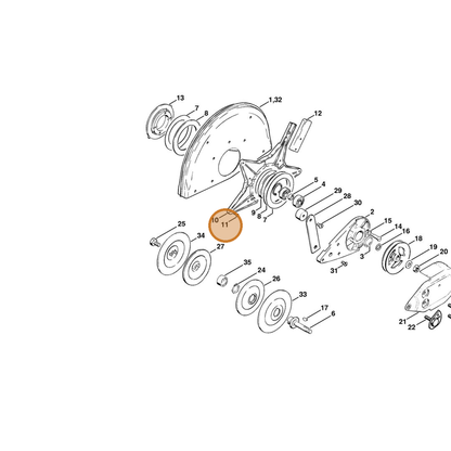 STIHL part 9079-346-0660 — IPL diagram snippet (6x zoom, amber highlight)