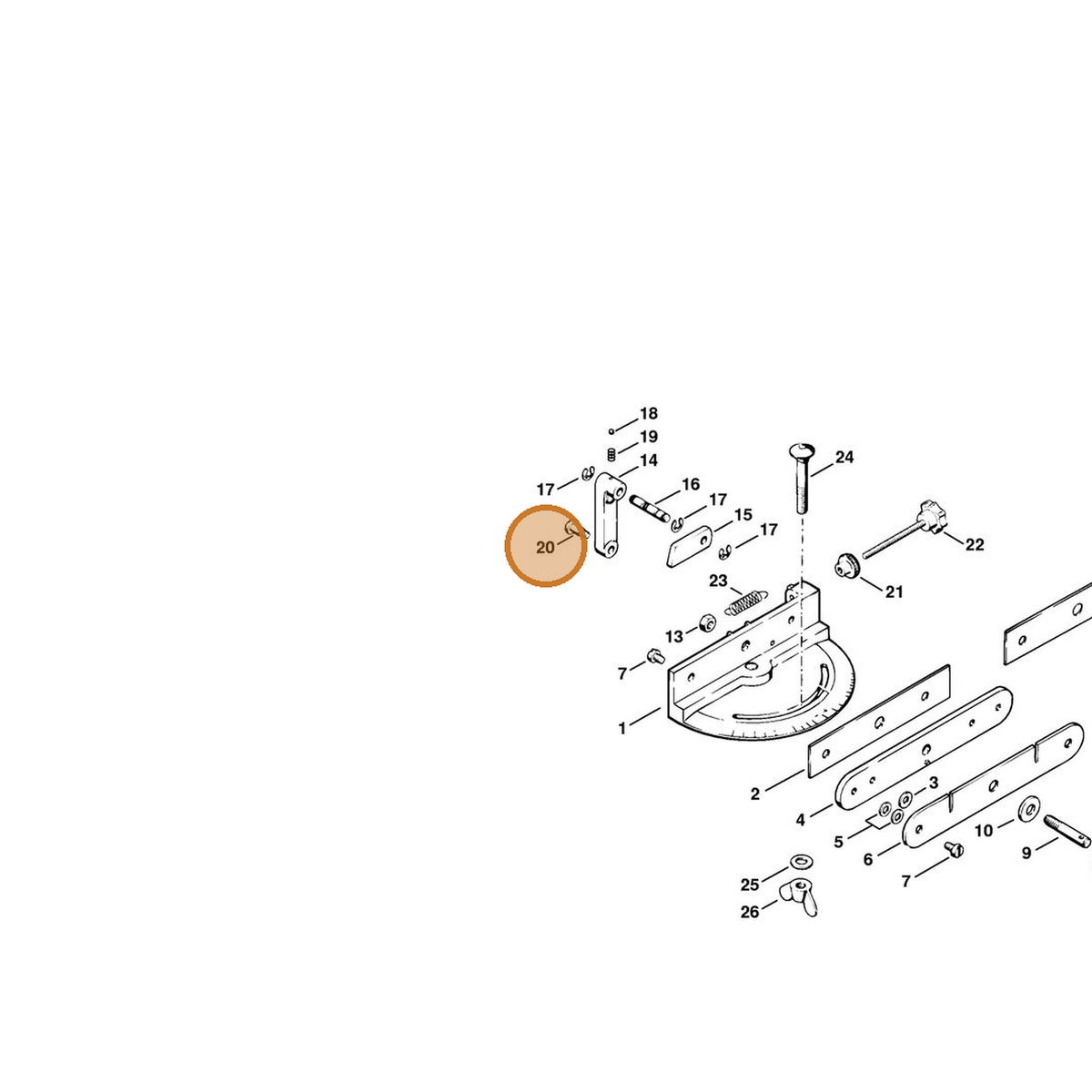 STIHL part 9086-216-0950 — IPL diagram snippet (6x zoom, amber highlight)